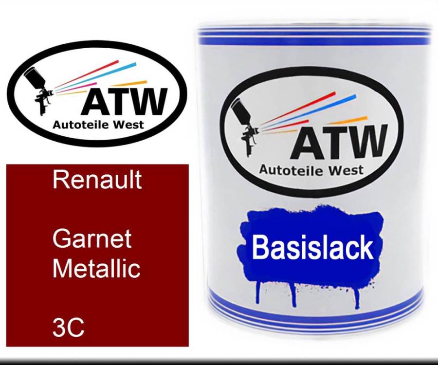 Renault, Garnet Metallic, 3C: 1L Lackdose, von ATW Autoteile West.